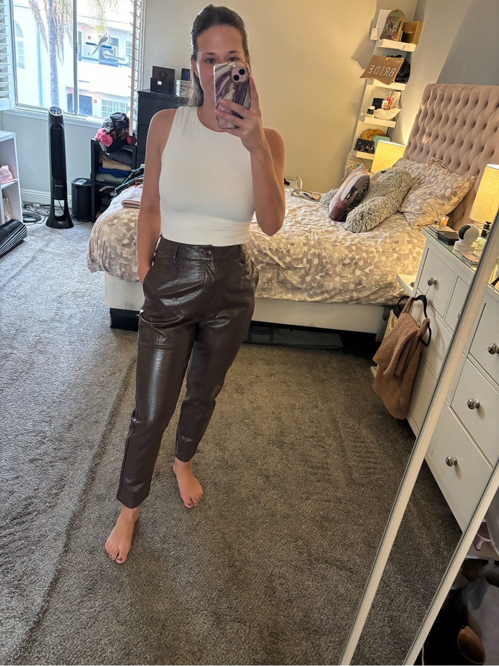 NWT - NASTY GAL CROC FAUW LEATHER PANTS